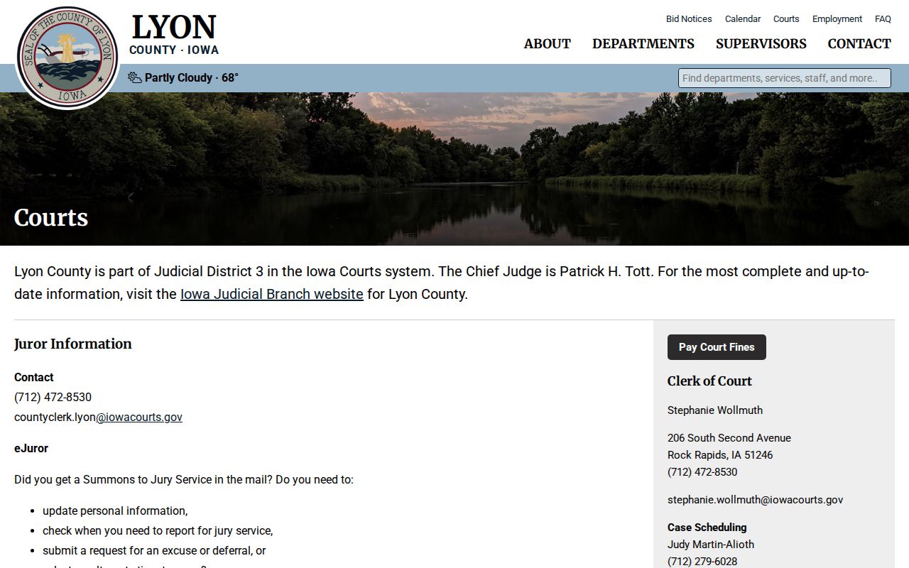 Lyon County criminal court cases and Clerk of Court information