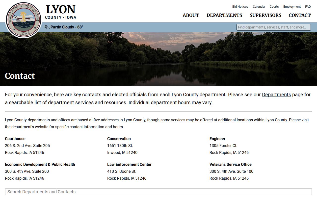 Lyon County criminal record office contact page