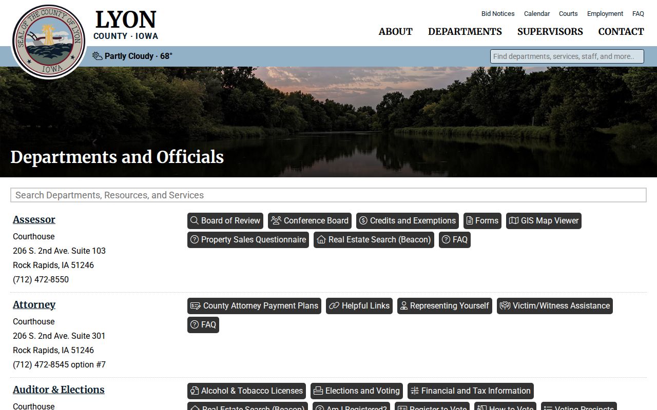 Lyon County criminal record department directory