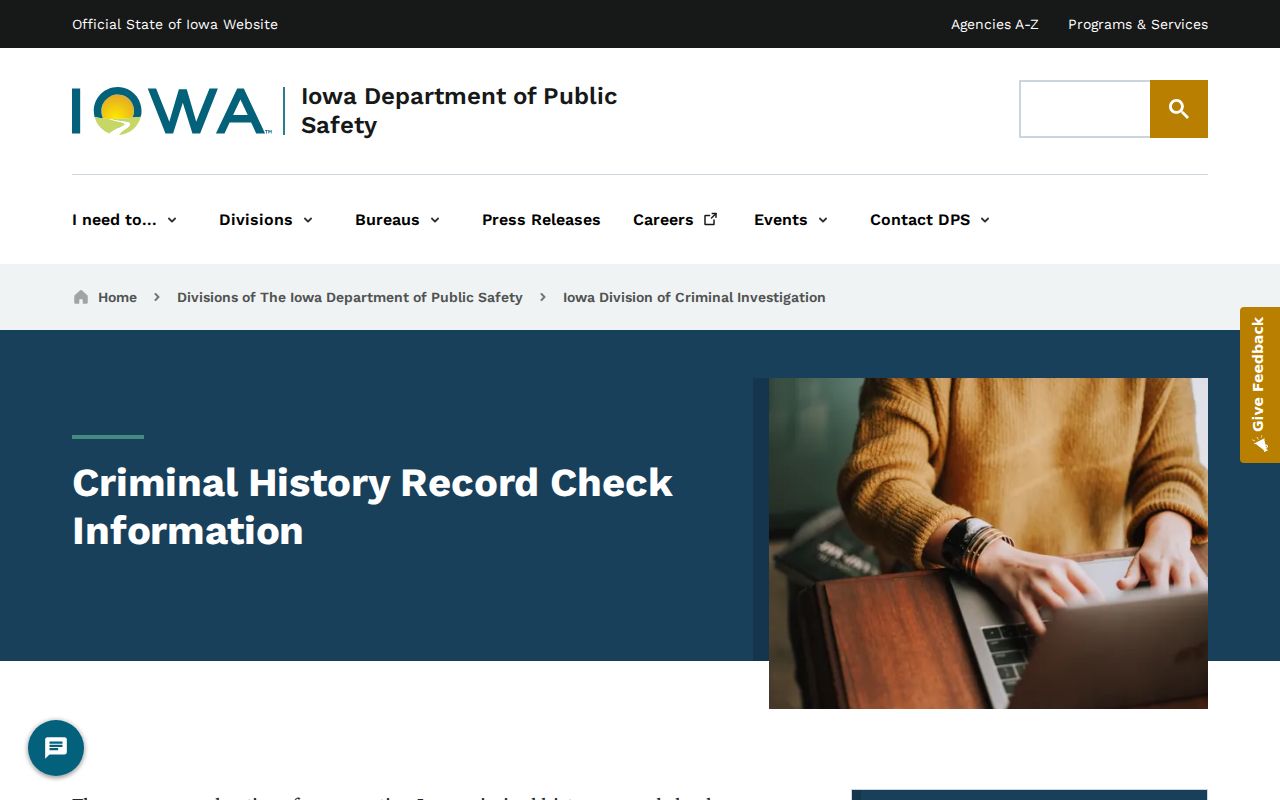 Lyon County criminal history DCI record check information