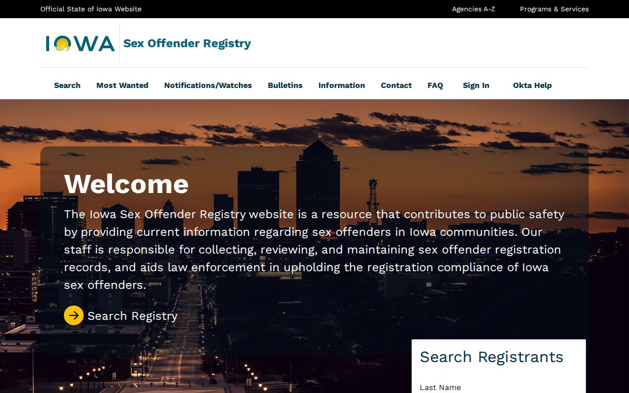 Iowa Sex Offender Registry search for Lyon County sex offender records